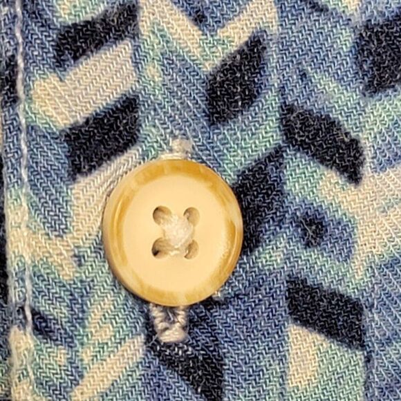 Tasso Elba Men's Silk Rayon Short Sleeve Button-Down Shirt XXL Blue Pattern - Picture 8 of 8